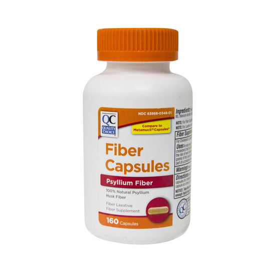 2 Pack  Fiber Capsules 100% Natural Psyllium Husk 160 Each